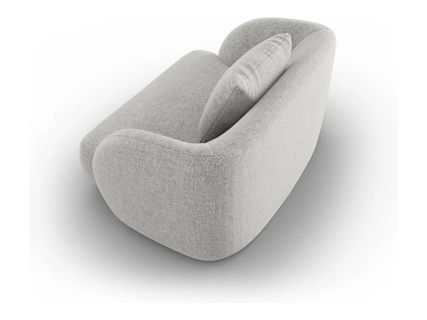 - Poltrona "Tulum" em tecido chenille cinza claro - 103x90x70cm*Cosmopolitan Design Best