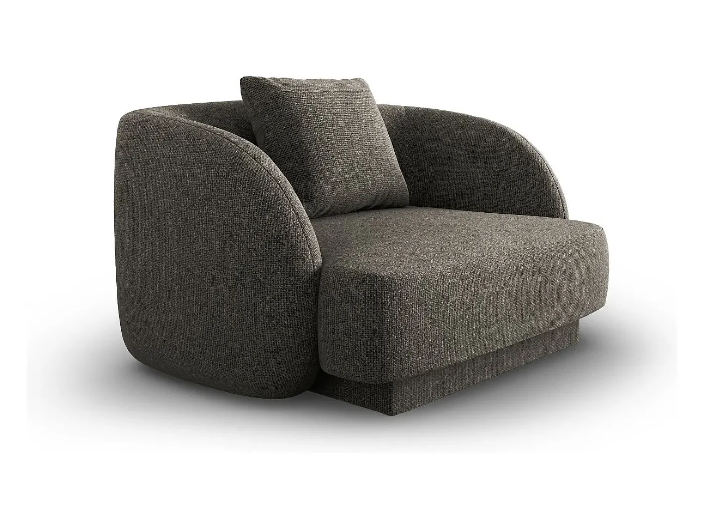 - Poltrona "Tulum" em tecido chenille cinza - 103x90x70cm^Cosmopolitan Design New