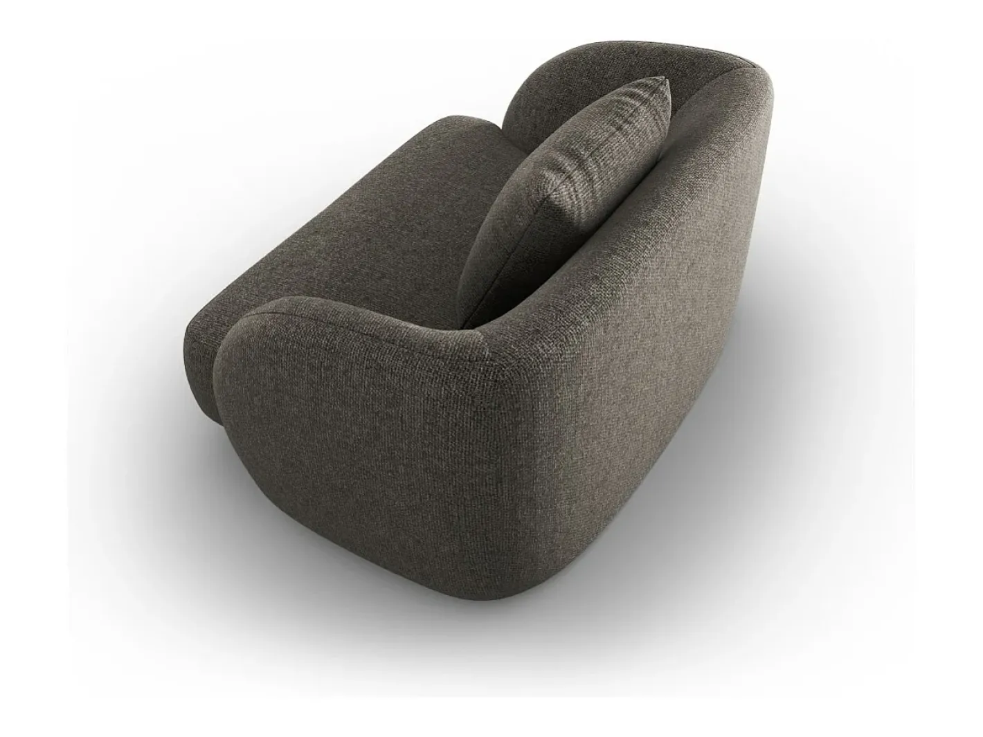 - Poltrona "Tulum" em tecido chenille cinza - 103x90x70cm^Cosmopolitan Design New