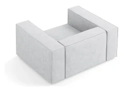 - Poltrona "Arendal" em tecido chenille com efeito canelado cinza claro - 124x102x70cm^Cosmopolitan Design Online