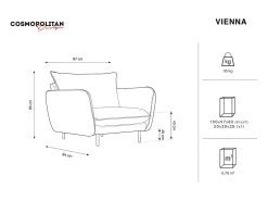 - Poltrona "Vienna" em veludo - 97x94x95cm^Cosmopolitan Design