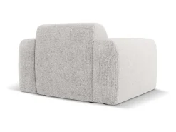 - Poltrona "Nolio" 2 lugares em tecido chenille cinza claro - 105x95x72cm^Cosmopolitan Design