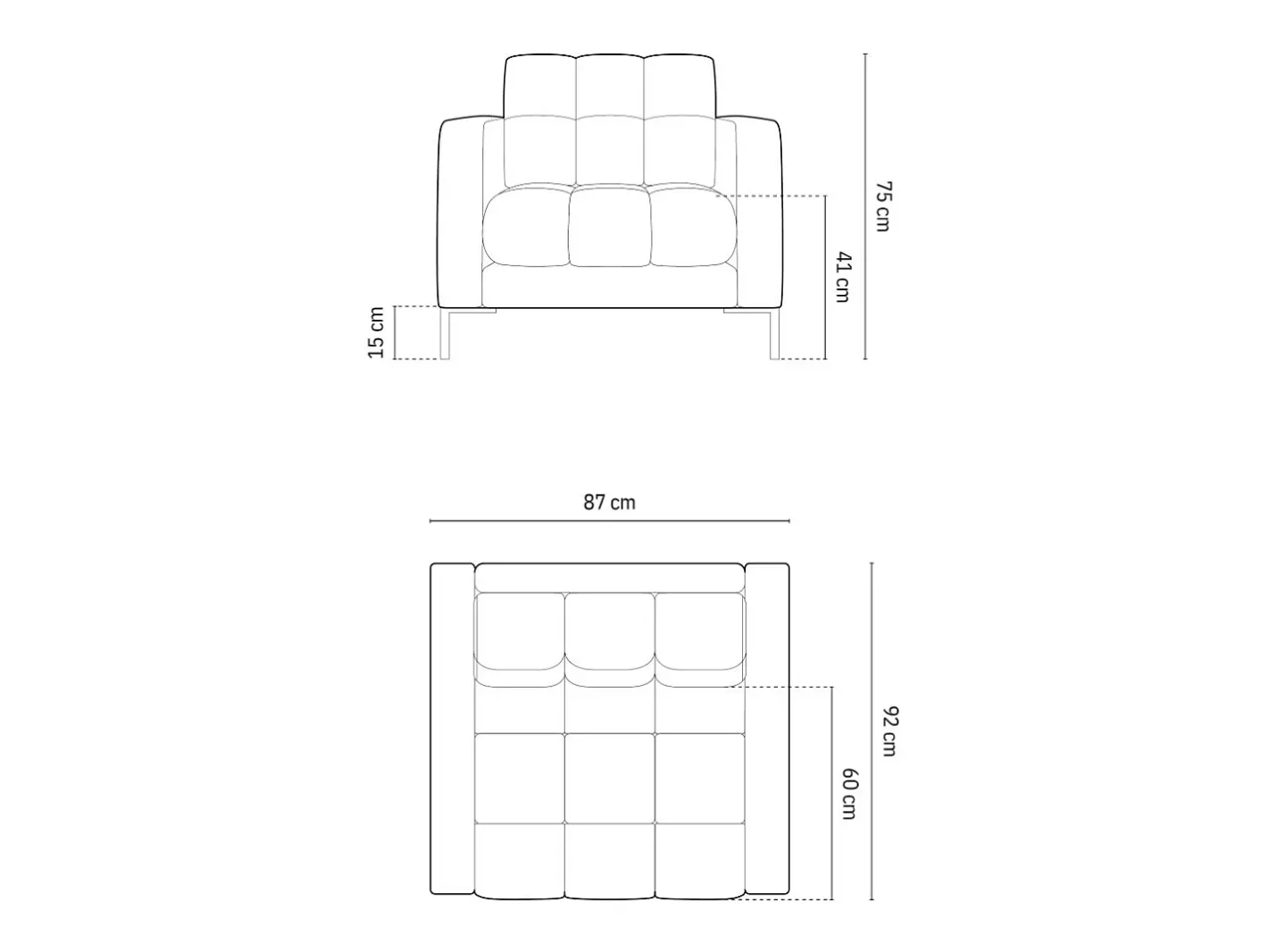 - Poltrona "Bali" em tecido estrutural claro - 87x92x75cm^Cosmopolitan Design Discount