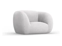Sale - Poltrona "Essen" em tecido bouclé cinza claro - 130x95x86cm Poltrona