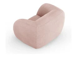 - Poltrona "Essen" em tecido bouclé rosa pálido - 130x95x86cm*Cosmopolitan Design New