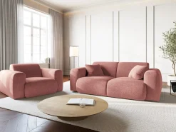 - Poltrona "Nolio" 2 lugares em tecido chenille - 105x95x72cm^Cosmopolitan Design Best