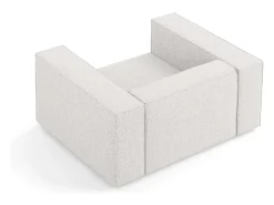 - Poltrona "Arendal" em tecido chenille cinza claro - 124x102x70cm^Cosmopolitan Design New