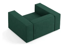 - Poltrona "Arendal" em tecido chenille com efeito canelado verde garrafa - 124x102x70cm^Cosmopolitan Design Sale
