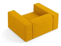 - Poltrona "Arendal" em tecido chenille com efeito canelado mostarda - 124x102x70cm*Cosmopolitan Design Hot