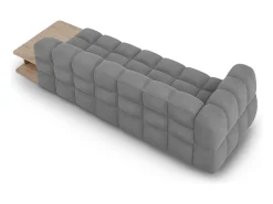 - Sofá modular direito "Sky" 4 lugares em veludo cinza claro - 297x102x75cm^Cosmopolitan Design Discount