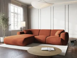 - Sofá de canto esquerdo "Nolio" 4 lugares em tecido chenille - 260x170x72cm^Cosmopolitan Design New