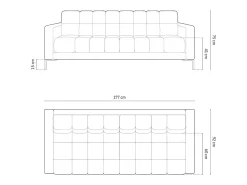 - Sofá "Bali" 3 lugares em tecido estrutural tijolo - 177x92x75cm*Cosmopolitan Design