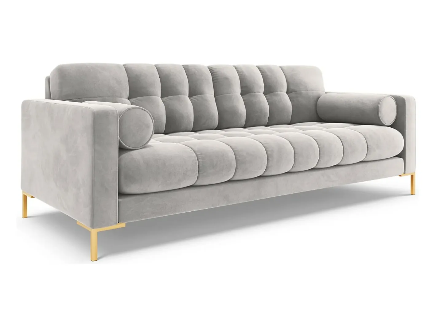 Cosmopolitan Design Sofá*- Sofá "Bali" 3 lugares em veludo prata - 177x92x75cm Prateado