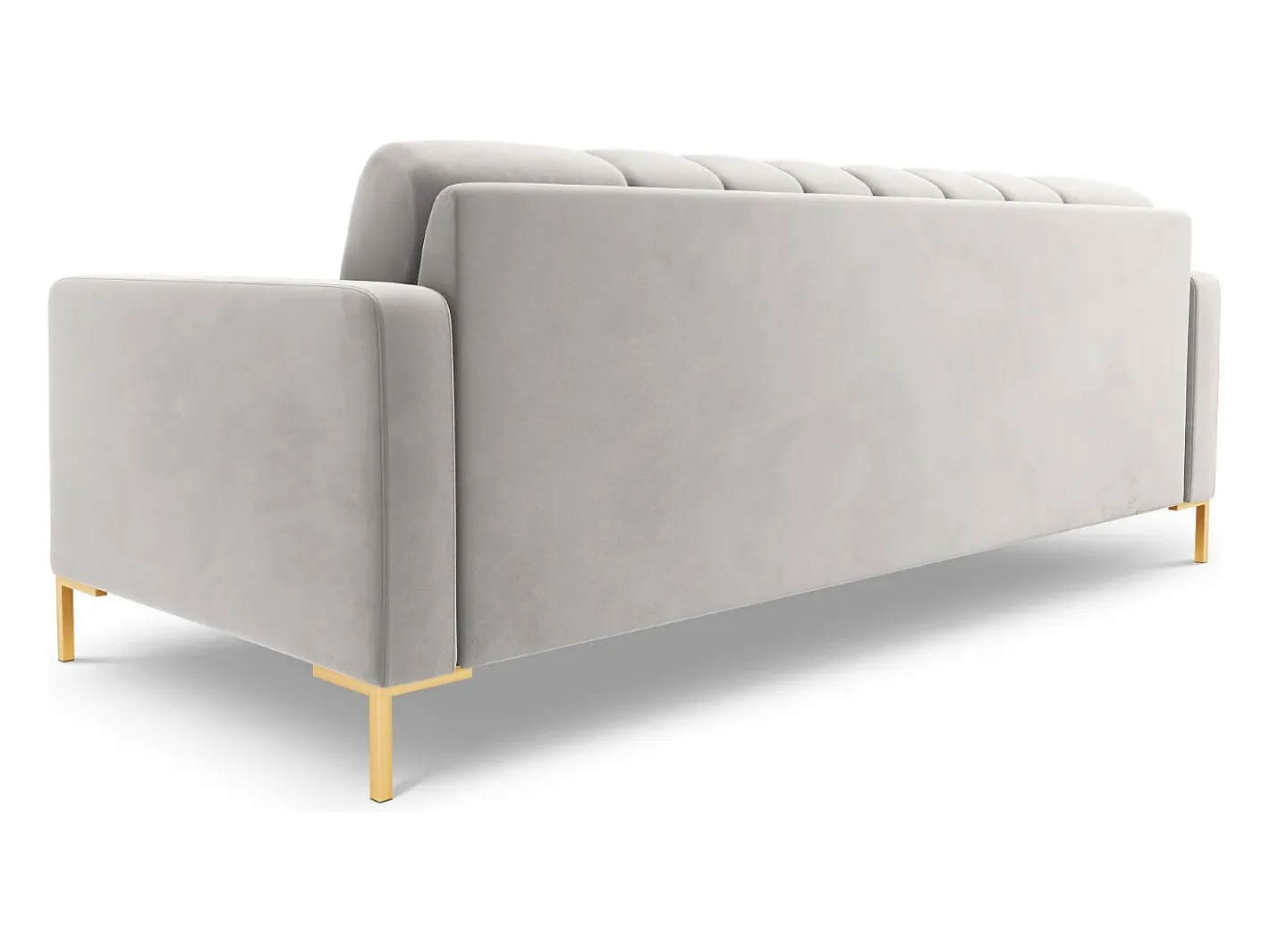 Cosmopolitan Design Sofá*- Sofá "Bali" 3 lugares em veludo prata - 177x92x75cm Prateado