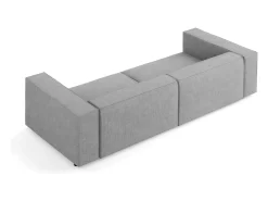 - Sofá "Arendal" 4 lugares em tecido chenille com efeito canelado cinza escuro - 244x102x70cm*Cosmopolitan Design New