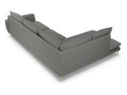 - Sofá de canto esquerdo "Vienna" 6 lugares em tecido estrutural cinza escuro - 275x185x95cm^Cosmopolitan Design Best