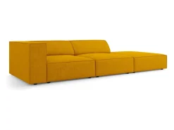 Cosmopolitan Design Sofá*- Sofá direito "Arendal" 4 lugares em tecido chenille com efeito canelado mostarda - 262x102x70cm Amarelo mostarda