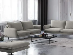 - Sofá "Vienna" 2 lugares em tecido estrutural cinza claro - 160x92x95cm^Cosmopolitan Design Sale