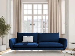 Sale - Sofá "Vienna" 4 lugares em veludo azul real - 230x92x95cm Sofá