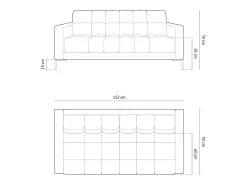 - Sofá "Bali" 2 lugares em tecido estrutural cinza claro - 152x92x75cm*Cosmopolitan Design Discount