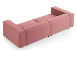 - Sofá "Arendal" 4 lugares em veludo salmão - 244x102x70cm^Cosmopolitan Design