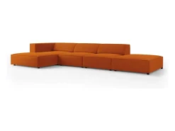 - Sofá de canto esquerdo "Arendal" 5 lugares em veludo - 341x166x70cm^Cosmopolitan Design New