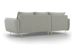- Sofá de canto esquerdo "Vienna" 5 lugares em tecido estrutural cinza claro - 255x170x95cm^Cosmopolitan Design Clearance