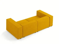 Outlet - Sofá "Arendal" 3 lugares em tecido chenille com efeito canelado mostarda - 204x102x70cm Sofá