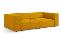 Outlet - Sofá "Arendal" 3 lugares em tecido chenille com efeito canelado mostarda - 204x102x70cm Sofá