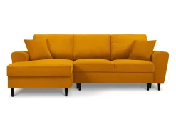 - Sofá convertível de canto esquerdo com caixa de arrumação "Kyoto" 4 lugares em veludo cotelê - 241x145x88cm*Cosmopolitan Design