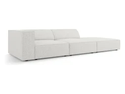 - Sofá direito "Arendal" 4 lugares em tecido chenille cinza claro - 262x102x70cm*Cosmopolitan Design Clearance