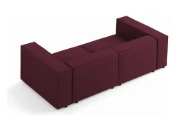 - Sofá "Arendal" 3 lugares em tecido chenille com efeito canelado rubi - 204x102x70cm^Cosmopolitan Design Online