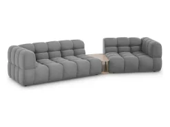 - Sofá modular direito "Sky" 3 lugares em veludo cinza claro - 353x148x75cm*Cosmopolitan Design Outlet