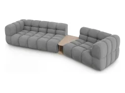 - Sofá modular direito "Sky" 3 lugares em veludo cinza claro - 353x148x75cm*Cosmopolitan Design Outlet