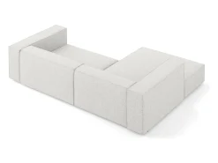 - Sofá de canto esquerdo "Arendal" 3 lugares em tecido chenille cinza claro - 224x166x70cm*Cosmopolitan Design Online