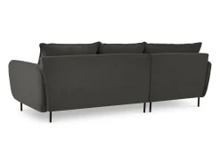 - Sofá de canto esquerdo "Vienna" 5 lugares em veludo cinza escuro - 255x170x95cm*Cosmopolitan Design Online