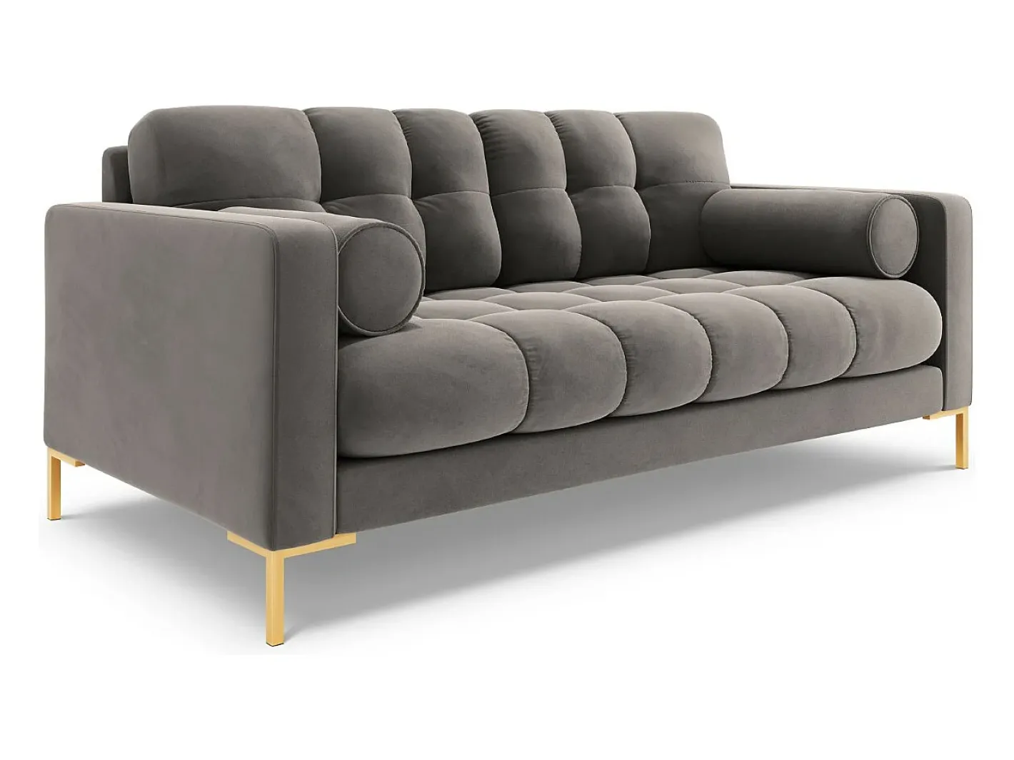 - Sofá "Bali" 2 lugares em veludo cinza claro - 152x92x75cm Sofá