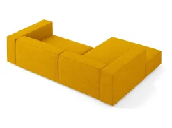 - Sofá de canto esquerdo "Arendal" 3 lugares em tecido chenille com efeito canelado mostarda - 224x166x70cm*Cosmopolitan Design Clearance