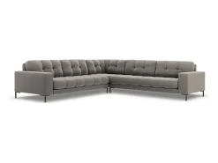 - Sofá de canto simétrico "Bali" 6 lugares em veludo cinza claro - 256x256x75cm*Cosmopolitan Design Outlet