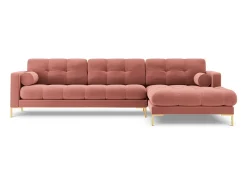 - Sofá de canto direito "Bali" 5 lugares em veludo - 293x185x75cm^Cosmopolitan Design Discount