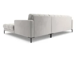 - Sofá de canto direito "Bali" 5 lugares em veludo prata - 293x185x75cm*Cosmopolitan Design Discount