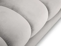 Cosmopolitan Design Sofá*- Sofá de canto esquerdo "Bali" 5 lugares em veludo prata - 293x185x75cm Prateado