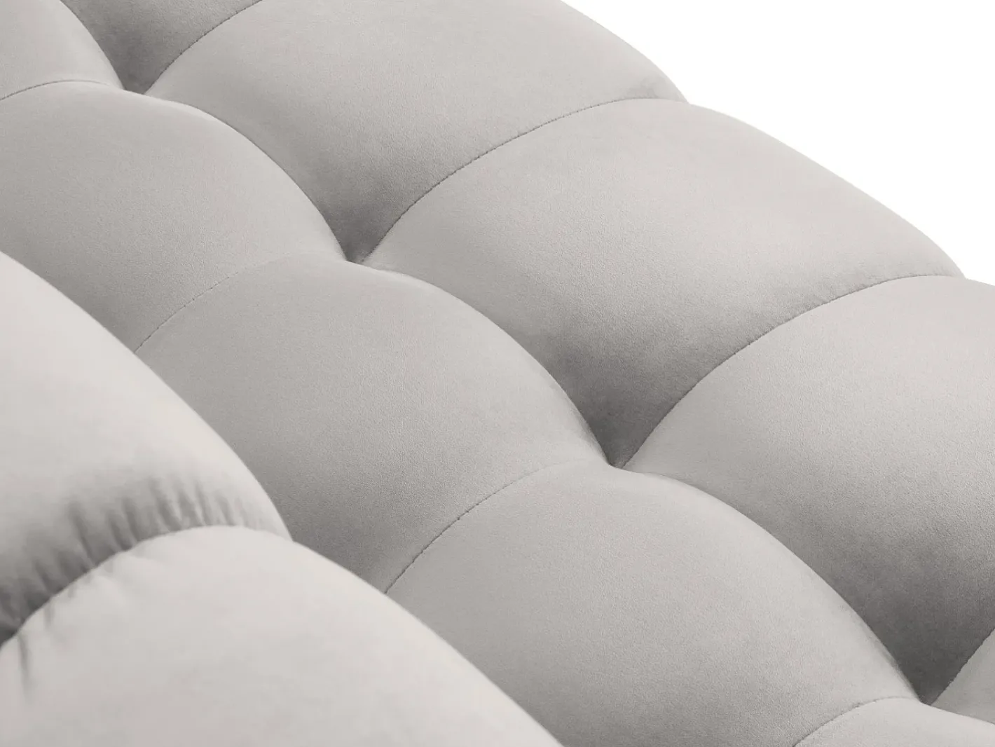 Cosmopolitan Design Sofá*- Sofá de canto esquerdo "Bali" 5 lugares em veludo prata - 293x185x75cm Prateado