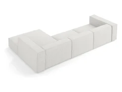 - Sofá de canto direito "Arendal" 4 lugares em tecido chenille cinza claro - 284x166x70cm*Cosmopolitan Design Hot