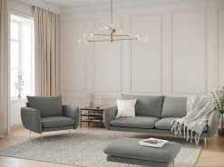 Sale - Sofá "Vienna" 3 lugares em tecido bouclé cinza - 200x92x95cm Sofá