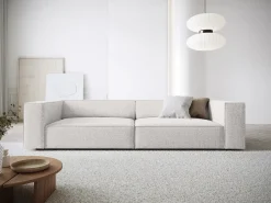 Sale - Sofá "Arendal" 4 lugares em tecido chenille cinza claro - 244x102x70cm Sofá