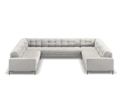 - Sofá panorâmico "Bali" 9 lugares em veludo prata - 327x256x75cm*Cosmopolitan Design Sale