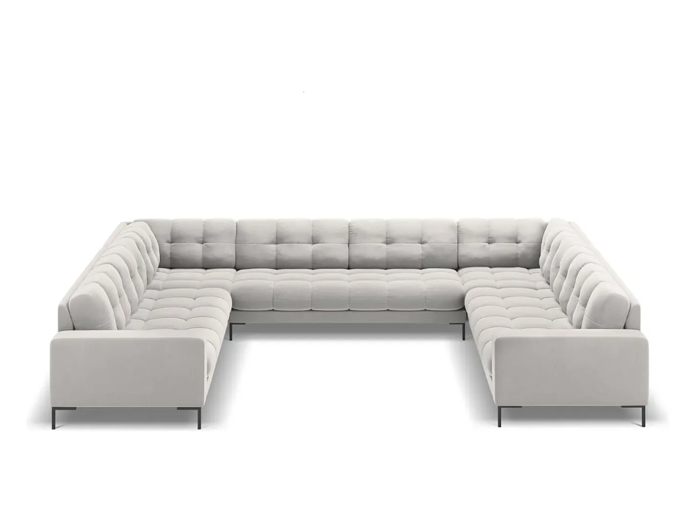 - Sofá panorâmico "Bali" 9 lugares em veludo prata - 327x256x75cm*Cosmopolitan Design Sale