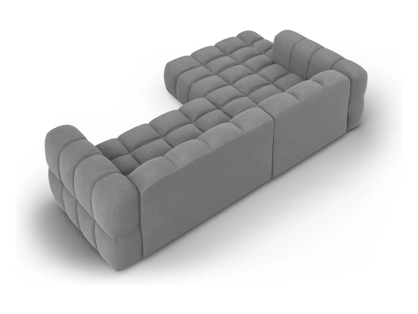 - Sofá modular de canto esquerdo "Sky" 4 lugares em veludo cinza claro - 272x162x75cm^Cosmopolitan Design Online