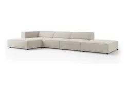 - Sofá de canto esquerdo "Arendal" 5 lugares em veludo cru - 341x166x70cm^Cosmopolitan Design New